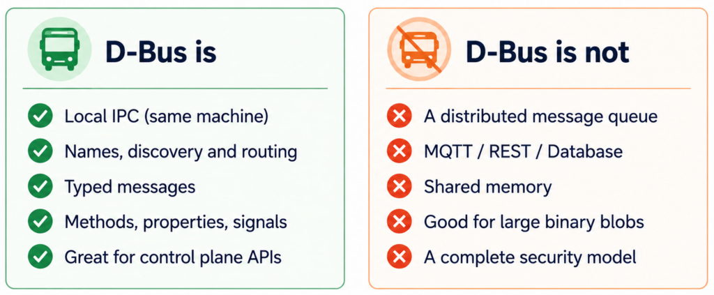 what d bus is and isn t